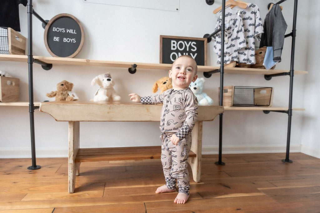 Bamboo Zip Romper | Home Run