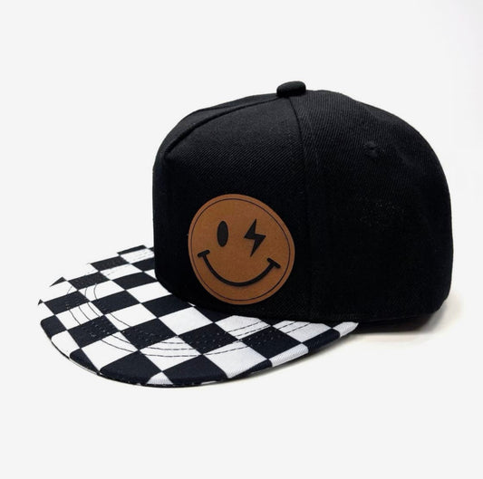 Lightning Bolt Smiley Face Hat- YOUTH